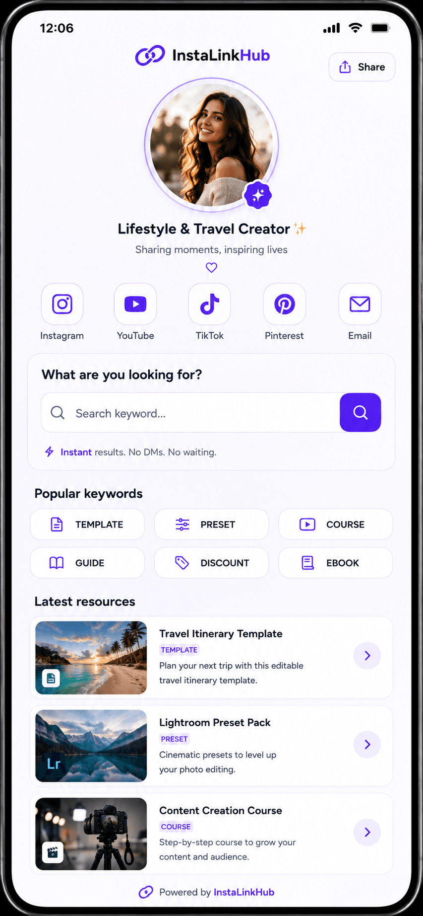 Tap the link — no login needed